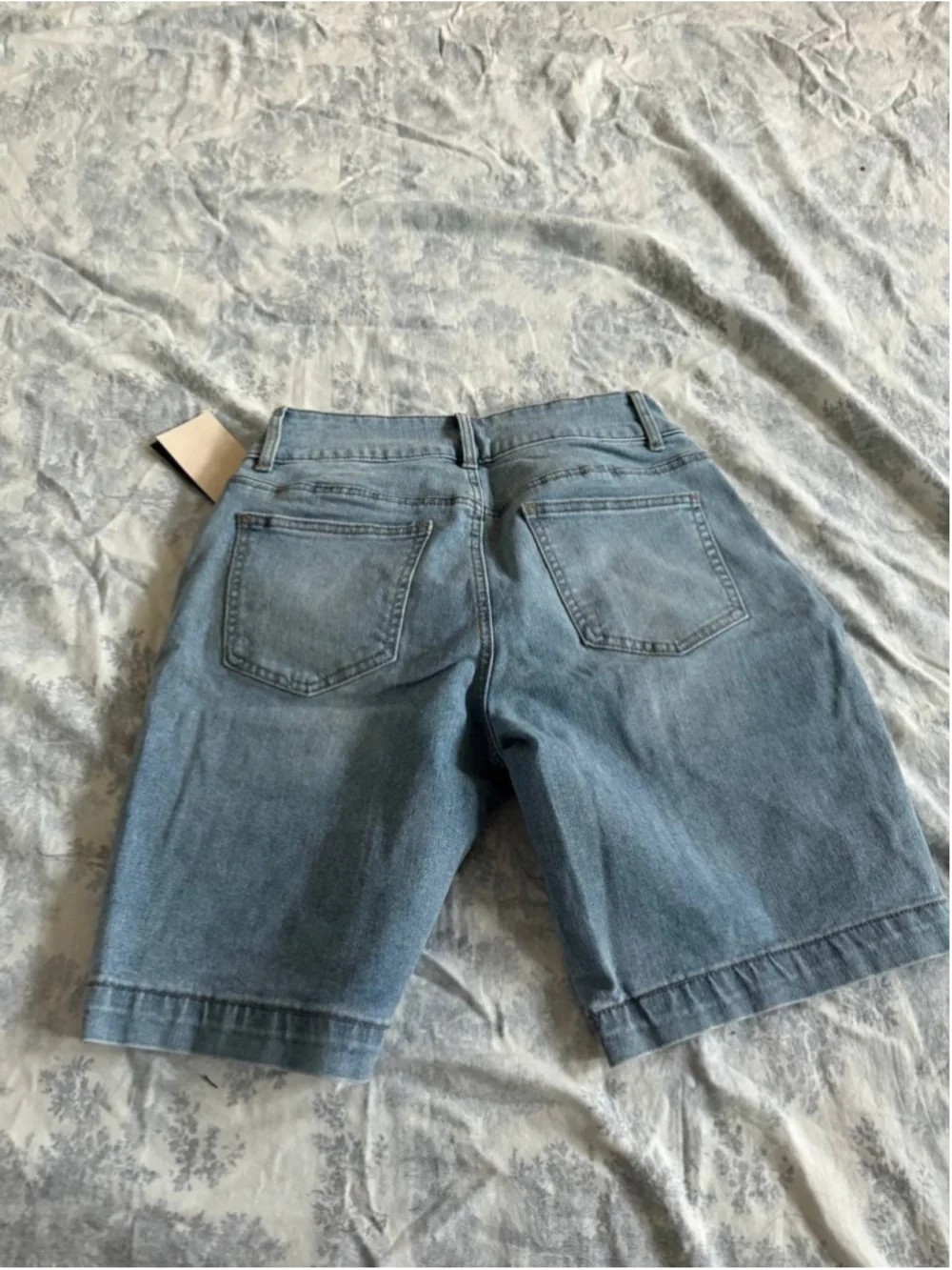 Flamingals Straight Leg Shorts for Women Mid Rise Washed Flap S